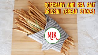 Italian breadsticks grissini with rosemary and sea salt Grissini rosmarino e sale marino [upl. by Bunker591]