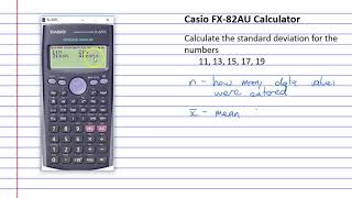 Standard Deviation on the Casio FX82 Calculator [upl. by Nanice]