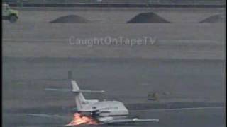 PLANE MAKES EMERGENCY FLAMING BELLY LANDING [upl. by Gabbert]