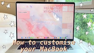 ALLINONE MACBOOK CUSTOMISATION TRICKS  PRETTY WIDGETS macOS Big Sur  aesthetic and easy [upl. by Eleahcim]