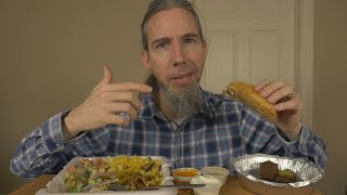 ASMR Lets Eat Shawarma Falafel amp Baklava [upl. by Atirac]