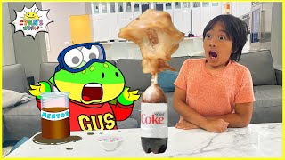 Ryans Science Experiment Mentos and Coke with GUS [upl. by Adierf]