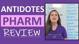 Antidotes Pharmacology Medications Nursing NCLEX Review  Nursing Pharmacology [upl. by Dorlisa]