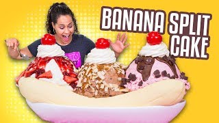 Banana Split CAKE  YOS BIRTHDAY SPECIAL  How To Cake It [upl. by Zerdna]