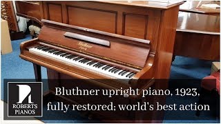 Bluthner upright piano 1923 worlds best upright piano action [upl. by Ayalahs291]