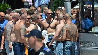 Hooligan riots – FK Sarajevo vs Lech Poznan Vogošća  Street Fight [upl. by Ditmore]