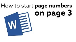 Microsoft Word  How to start page numbers on page 3 [upl. by Aniratac435]