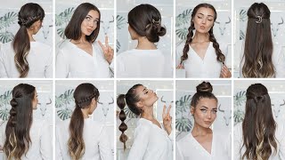 10 EASY HEATLESS BACK TO SCHOOL HAIRSTYLES [upl. by Enaz]