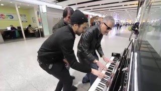 THREE PIANO DUDES BOOGIE WOOGIE THE AIRPORT [upl. by Andrej965]