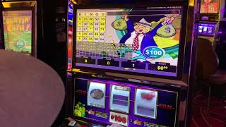 WAY Slots at Winstar World Casino got a good one on 100 a pull Mr Money Bags [upl. by Dirtsa]