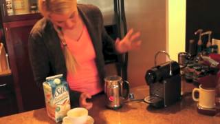 Nespresso Aeroccino Plus Frother Review Frothing Almond Milk [upl. by Bucher431]