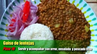 GUISO DE LENTEJAS  RECETA DE CASA [upl. by Eannaj]