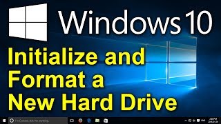 ✔️ Windows 10  How to Initialize and Format a New Hard Drive with Windows Disk Manager [upl. by Casilde]